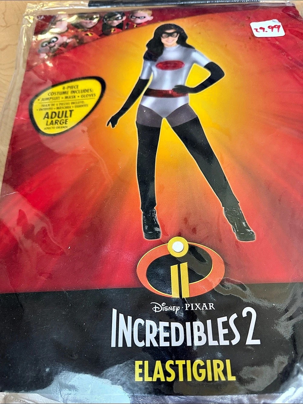 Disney Pixar Incredibles 2 Elastigirl Adult Large 4-Piece Costume NWT - Picture 1 of 4